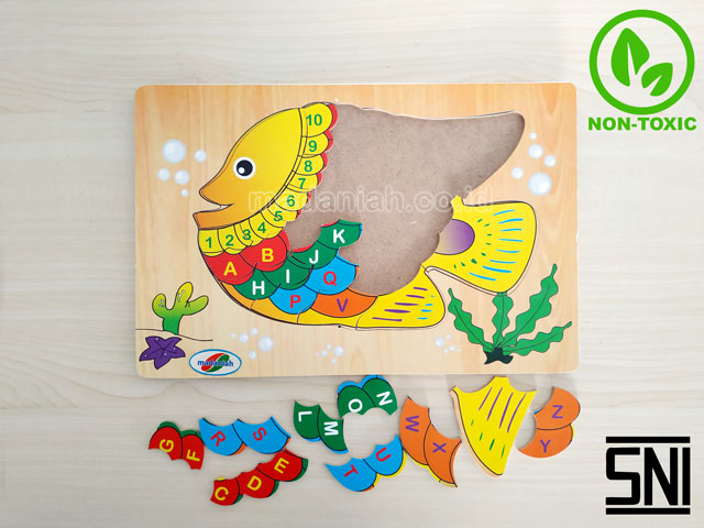 Distributor Alat Peraga Edukatif Puzzle Abjad dan Angka Ikan Jakarta