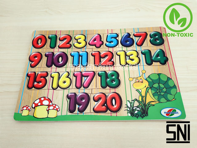 Distributor Alat Peraga Edukatif Puzzle Angka stiker 1-20 Maluku Utara