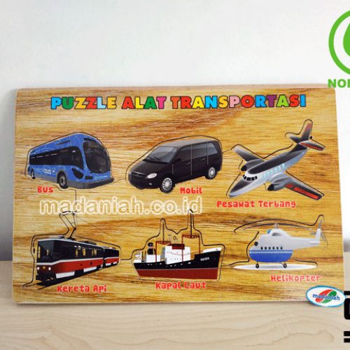 Distributor Puzzle Kayu Alat Transportasi Stiker Lampung