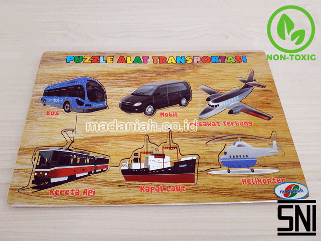 Distributor Puzzle Kayu Alat Transportasi Stiker Riau