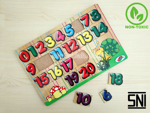 Distributor Puzzle Kayu Angka Stiker 1-20 Sumatera Barat