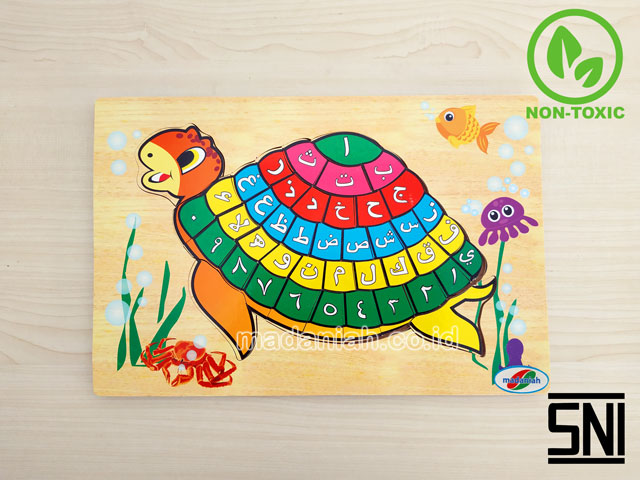 Distributor Puzzle Kayu Hijaiyyah Kura-Kura Aceh