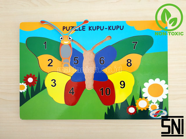 Distributor Puzzle Kayu Kupu-Kupu Angka Maluku Utara