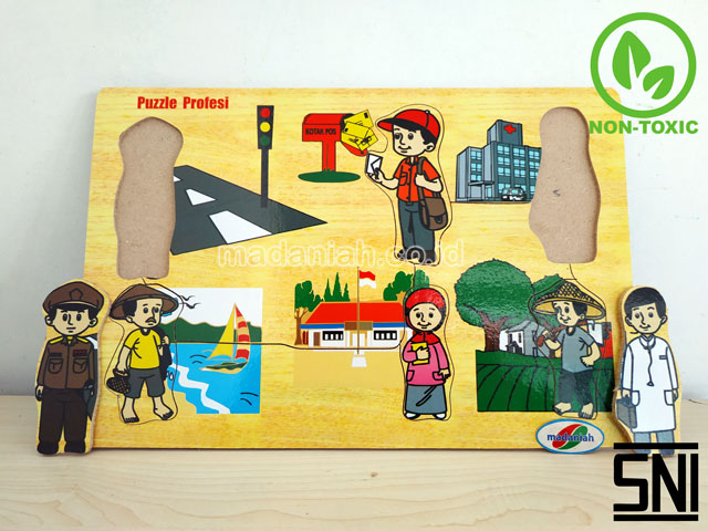 Distributor Puzzle Kayu Profesi Stiker Kalimantan Timur