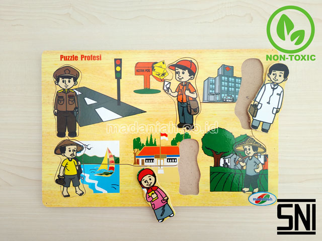 Distributor Puzzle Kayu Profesi Stiker Sulawesi Tenggara