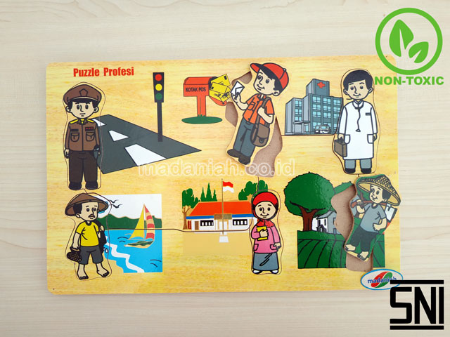 Distributor Puzzle Kayu Profesi Stiker Sumatera Selatan