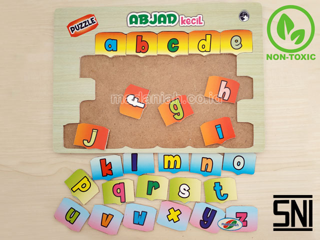 Distributor Puzzle Kayu Abjad Kecil Stiker Bali
