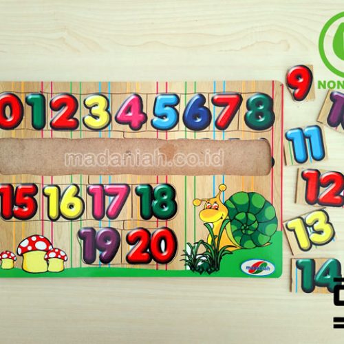 Distributor Puzzle Kayu Angka Stiker 1-20 Kalimantan Tengah
