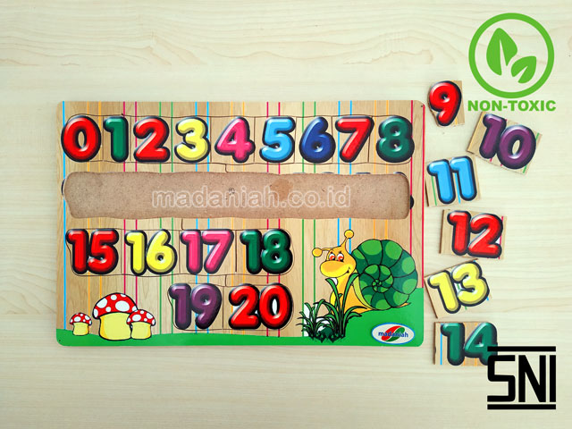 Distributor Puzzle Kayu Angka Stiker 1-20 Kalimantan Tengah