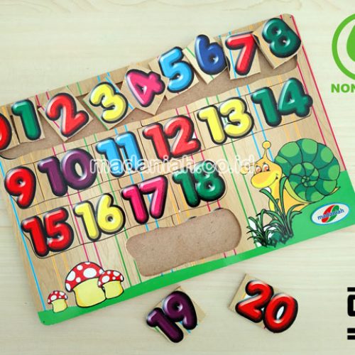 Distributor Puzzle Kayu Angka Stiker 1-20 Maluku