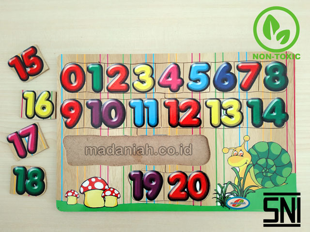 Distributor Puzzle Kayu Angka Stiker 1-20 Papua