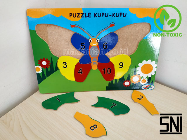 Distributor Puzzle Kayu Kupu-Kupu Angka Papua Barat