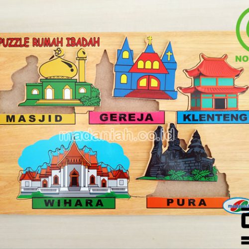 Distributor Puzzle Kayu Tempat Ibadah Stiker Papua