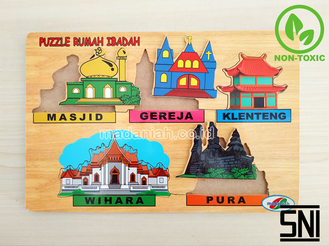 Distributor Puzzle Kayu Tempat Ibadah Stiker Papua