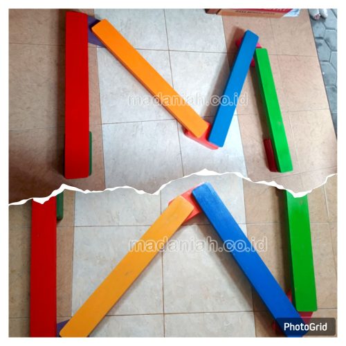 Mainan Papan Titian Kayu Anak TK Biak Numfor