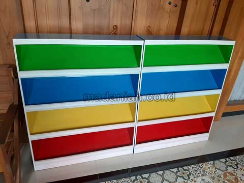 Produsen Lemari Loker Rak Buku Kayu PAUD TK Kulon Progo